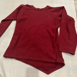❤️2/$50❤️[M]Nomads Hemp Wear Burgundy L/Sleeves Faux Wrap Shirt asymmetrical